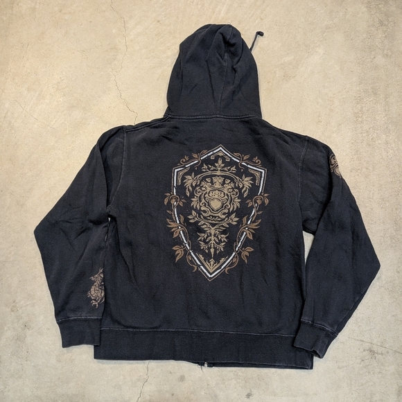 VTG Dark Souls Promo Full Zip Hoodie Mens S-M? Gray Video Games - Picture 5 of 8